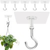 FOWSRHRG Adhesive Ceiling Hooks for Hanging Plants, 6 Pack Large