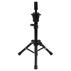 PandaCherry_JP Stand Clamp, Mannequin Head Clamp, Cut Wig, Beauty Practice Fixing Tool, Altitude Adjustable, Tripod Type, For Hairdresser Training, Mini Size (Black)