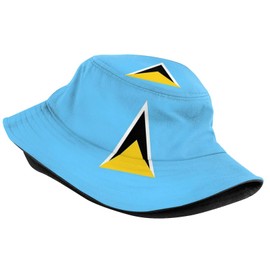 St Lucia Flag Bucket Hat Packable Fashion Sun Cap Outdoor Flag Fisherman Hat for Women Men Boys Girls