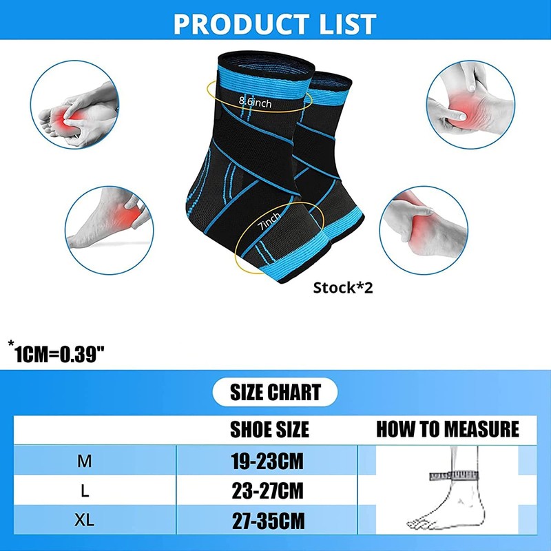 MILAIUN Ankle Brace, 1 Pair Adjustable Ankle Brace, Foot Bandage,