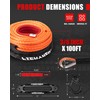 FIERYRED Synthetic Winch Rope 3/8 Inch 100FT - 26500Ibs Winch