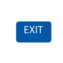 ALPHA DOG ADA SIGNS Braille Exit Sign 3x5 inch ADA Compliant Indoor Outdoor Business Easy Install USA Made (Blue)