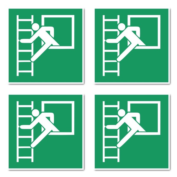 Emergency Exit with Escape Ladder, Rescue Sign: E016 - DIN