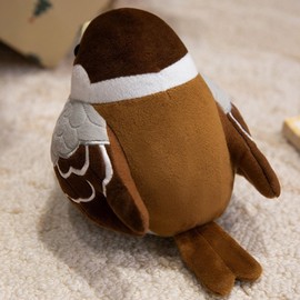 Sparrow Plush Toy, Furry Bird Plush Doll, Realistic Bird Stuffed Toy, Cute Small Bird Plush Toy as a Gift for Friends and Children (15 cm)