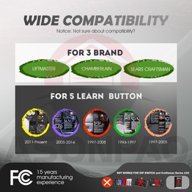 1 for 371LM 373LM 971LM 973LM Universal LiftMaster Chamberlain Craftsman Garage Door Opener Remote 3-Year-Warranty