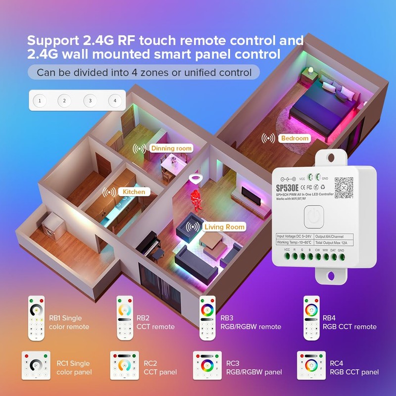 FCOB SP530E WiFi Bluetooth LED Controller 12-in-1 Smart Controller for