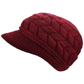 AUSUAYA Warm Beanie Hat for Winter, Women or Men Fleece Lined, Warm Skull Caps IT-S-K-H-1, red, One Size