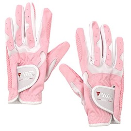 Women's Golf Gloves with Both Hands, Leather, Anti-Slip, Summer, Breathable, Stretchy, Easy to Grip, No Interfere with Movement [Pink/Small]