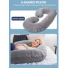 INSEN Pregnancy Pillow,Maternity Body Pillow with Velvet Cover,C Shaped Body