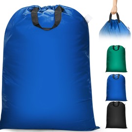 Isink Laundry Bag, 28" x 40" Extra Large Heavy Duty Laundry Bag With Handles, Travel Laundry Bag for Dirty Clothes, Laundry Bag for Traveling, Dirty Clothes Travel Bag, Laundry Bag for Camp (Blue)