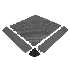 IYG Floor Corner Piece Garage Floor Covering Tiles Garage Floor Mats Workshop Plastic Decking Workshop Floor Click Tiles Plate Garage Tile