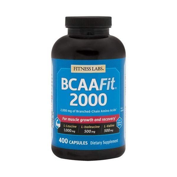 Fitness Labs BCAAFit 2000 - Branched Chain Amino Acids for Muscle Growth and Recovery* (400 Capsules)