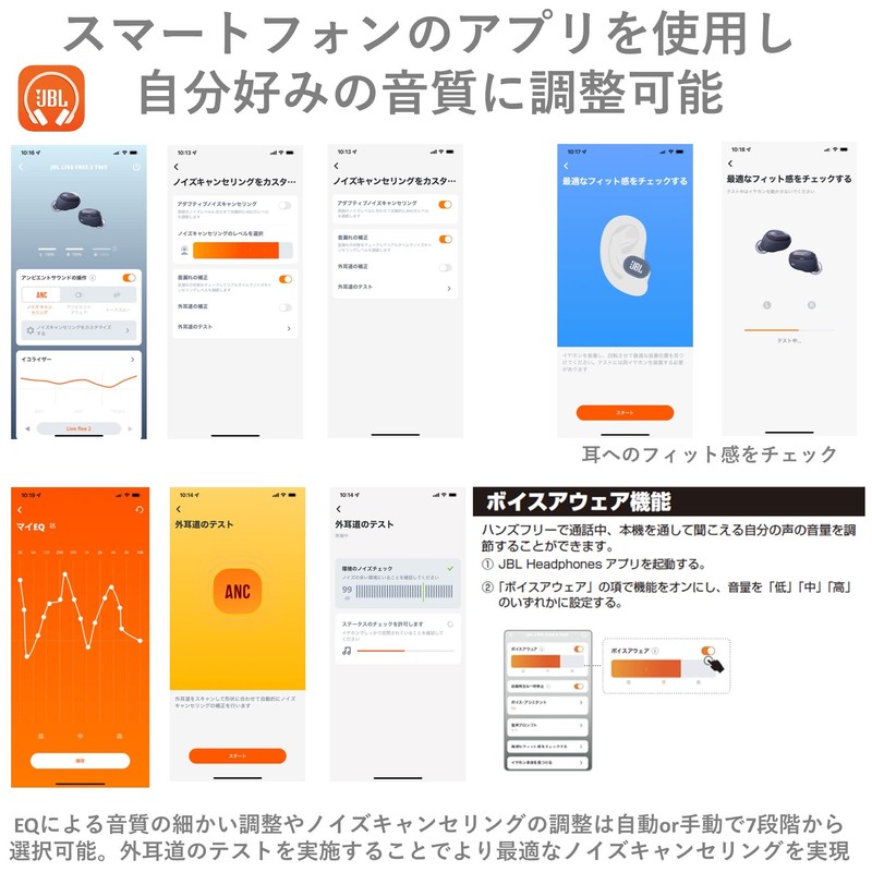 JBL LIVE FREE 2 Wireless Earbuds Bluetooth Multi-point Hybrid Noise