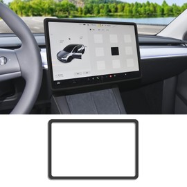 Middrivr Screen Protector Frame Compatible with Model 3 Model Y 2019-2024, Silicone Screen Edge Protector Frame, Car Interior Accessories for Center Console Screen Protection Decoration