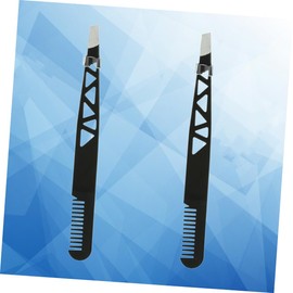 FOMIYES 3sets Quality Eyebrow Tweezer Trimmer Dual-use Makeup Tool Anti-slip Stainless Steel Compact for Carrying 2pcs*3