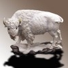 10.75 Inch Large Bison Standing Decorative Statue Figurine, White