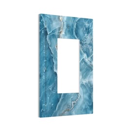 OILbiexn Decorative Outlet Covers Abstract Luxury Blue Gradient Marble 1 Gang Light Switch Cover Single Rocker Wall Plate Decora GFCI Electrical Switchplate for Bathroom Bedroom Decor