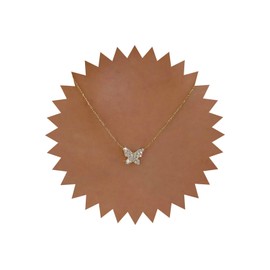 TseenYi Crystal Butterfly Choker Necklace Gold CZ Butterfly Pendant Necklace Small Butterfly Short Choker Sparkling CZ Butterfly Chain Necklace Chain Jewellery for Women Girls, Crystal