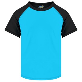 Semois - Camisa de protección de sarpullido para niños pequeños y jóvenes, playera de agua UPF+ 50 de secado rápido, negro, azul (Sky Blue)