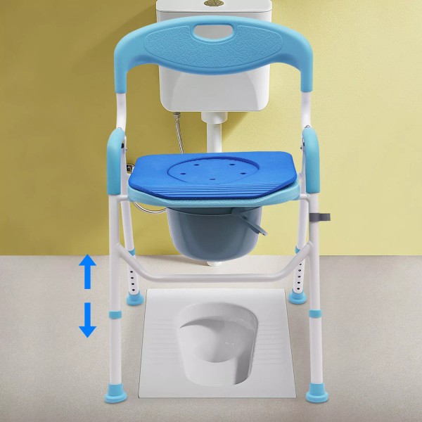 TBvechi Large Bedside Toilet EVA Commode Portable Folding Chair Adult