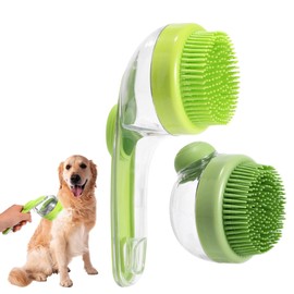 Lyreh 2pcs Pet Grooming Massage Brushes, Premium Long & Short Handle Dog Cat Bath Brushes Practical Pet Groom Accessories for Dogs Cats Shower