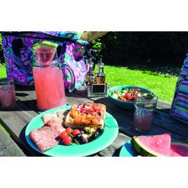 KitchenCraft "We Love Summer" Ceramic-Style Melamine Side Plate, 22 cm (8.5") - Blue