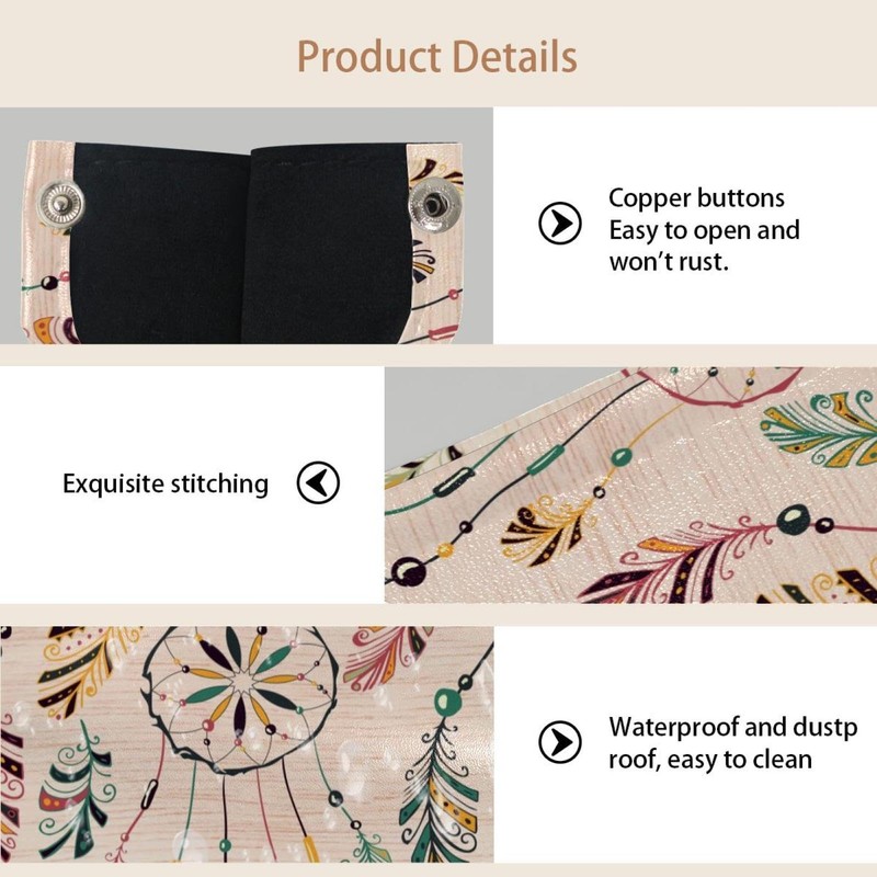 2 Pack Tissue Box Cover Holder, Dreamcatcher Feather Rectangle Leather