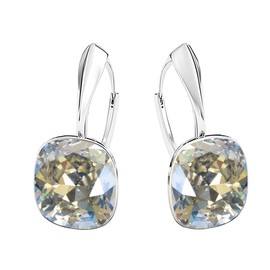 Hanging Earrings Silver 925 Rattle Clasp – Fashion Jewellery Earrings Real Silver for Women and Girls – Drop Earrings Ideal for Gifts for Women, Sterling Silver, Crystal