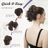 FESHFEN Ponytail Hair Pieces, Short Curly Wavy Hair Clip, Braid