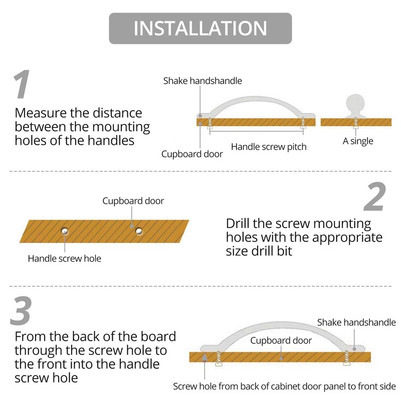 Justech Door Handles 10PCs Modern Crystal Diamond Door Knobs 128mm