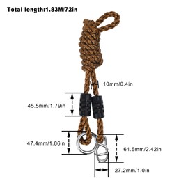 YFaith Swing Ropes Extension - Pack of 2 1.8 m / 70.8 Inch Hammock Attachment - Adjustable Swing Attachment Holds 300 kg - Swing Ropes Carabiner Hook - Suitable for Hammocks, Swings