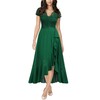 Miusol Women's V Neck Elegant Lace Ruffle Bridesmaid Maxi Dress