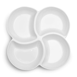 Q Squared Small Clover Serving Platter, Melamine, 12-Inches, White