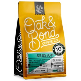 Oak & Bond Coffee Co. Session Blend – Medium Roast, 100% Arabica Guatemala and Ethiopia Coffee Blend, Whole Bean – 12 oz.
