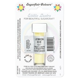 Sugarflair Lemon Ice Edible Lustre Dust, Add a Lustrous Shine to Cakes or Decorations. Brush On or Add Rejuvenator to Create Eye-Catching Edible Paint, Gives Shine to Your Bakes - 2g