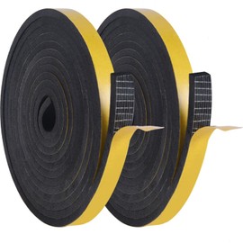 YoleShy Weather Stripping Door Seal Strip for Door Frame Block Air Weather Strip Reduce Noise High-Density Adhesive Foam Tape 1/2 Inch x 1/4 Inch x 26Ft