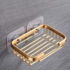 Gold Bar Soap Holder for Shower Wall,Stainless Steel Adhesive Soap