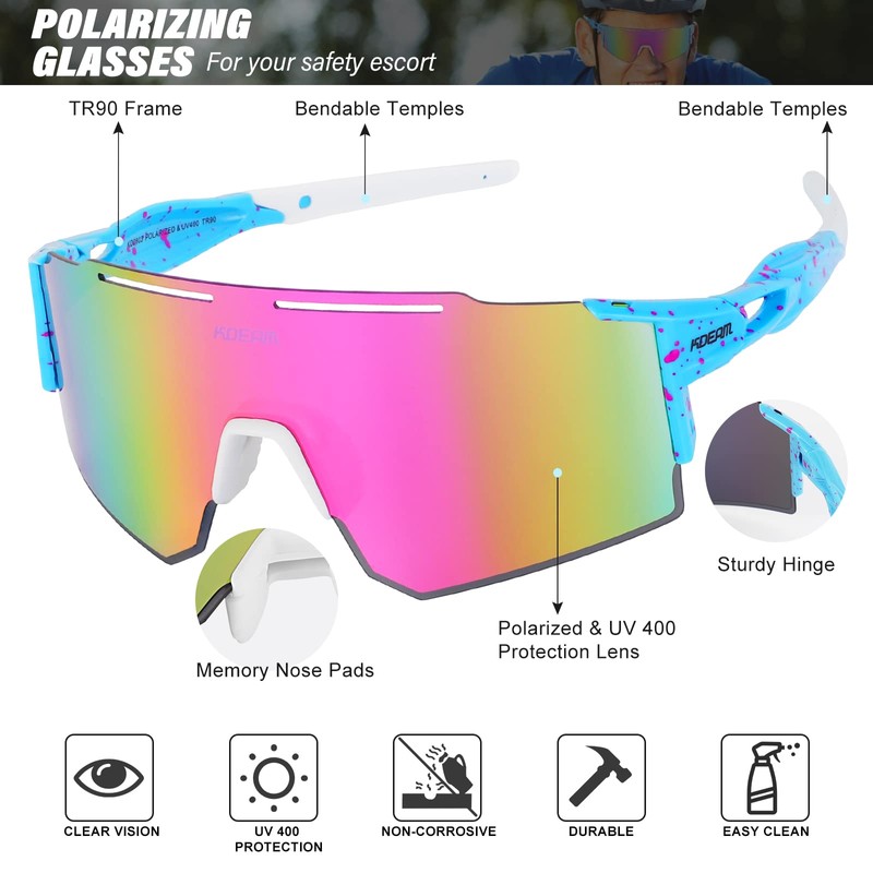 ALSUZYIOT Polarized Sunglasses for Women Men, UV400 Cycling Goggles Baseball
