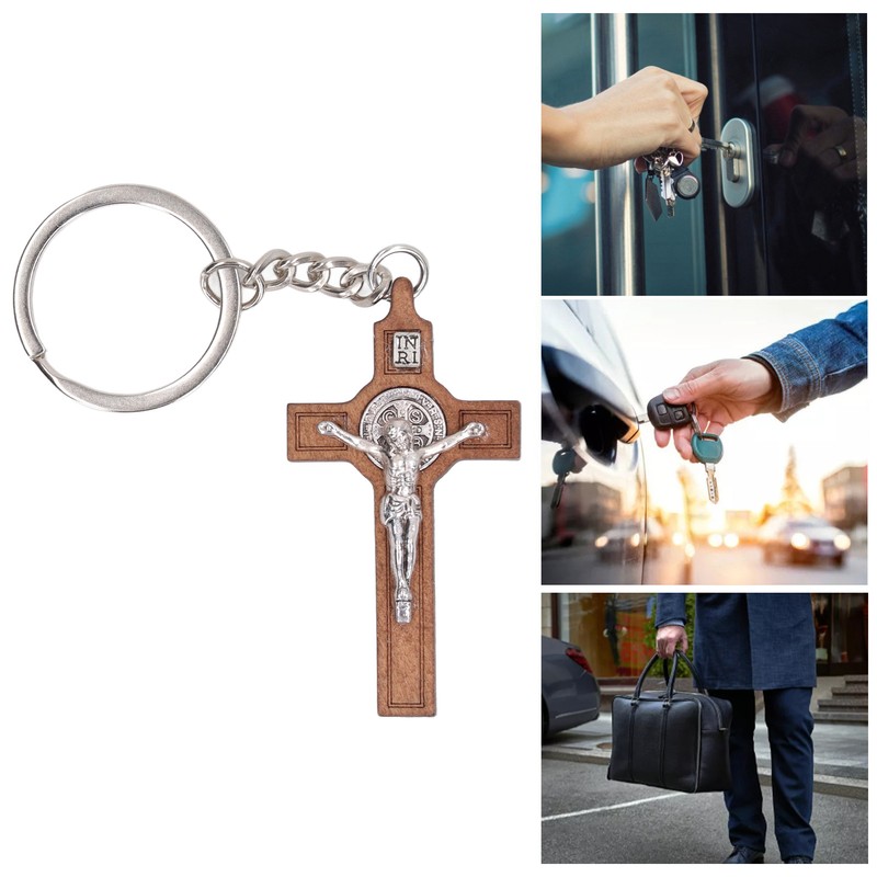 Christian Cross Keychains Engraved Bible Verses Exquisite Jesus Cross Key