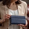 Kiotchiola Women's Long Wallet, Italian Leather, 3-Layer Long Wallet, Round