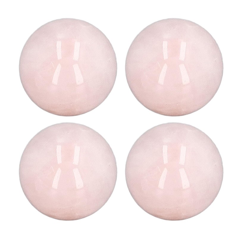 Okuyonic Esfera de Cuarzo Rosa, Tamaño de Palma, 4 Piezas,