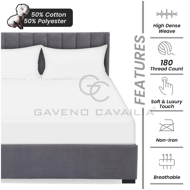 Extra Deep Fitted Sheet King Size - Non Iron &