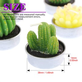 Swpeet 12Pcs Decorative Succulent Cactus Tealight Candles Kit, Cute Smokeless Succulent Plants Perfect for Candles Festival Wedding Props and House-Warming Party (N0.3-Candle)