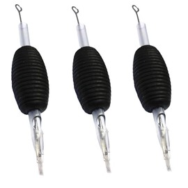 Professional Tattoo Grip Tubes with Needles, 1 Inch, 20-Piece Set, Black (18 Round Shader)
