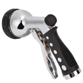 Fdit - Boquilla para manguera de jardín, 7 patrones de riego ajustables, alta presión, metal resistente, diseño ergonómico