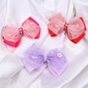 KISZU 4.5 Inch Flower Hair Bow Clips, Organza Bows with