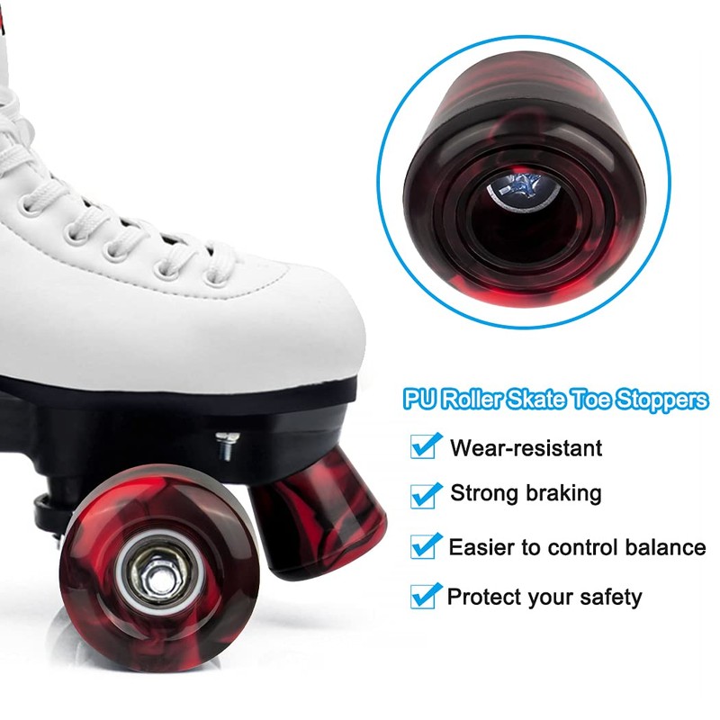 Tanzfrosch 8 Pack Roller Skate Wheels with Bearings Installed and