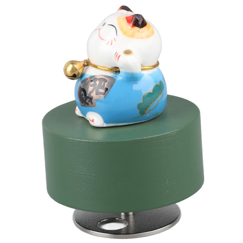 Music Box Round Shape Fortune Cat Style Pleasing Melody Exquisite