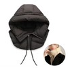 LND Fake Padded Hooded Neck Warmer - Winter Thermal Scarf Fake Padded Hood (Wine)