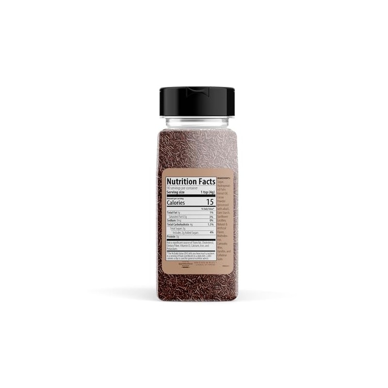 Unpretentious Chocolate Sprinkles, Perfect for Festivities, Multi-Use Shaker Bottle, Dessert